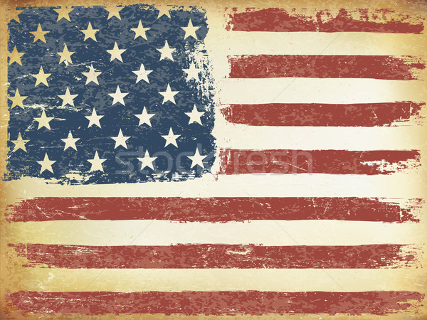 American Themed Flag Background. Grunge Aged Vector Template. Ho Stock photo © pashabo