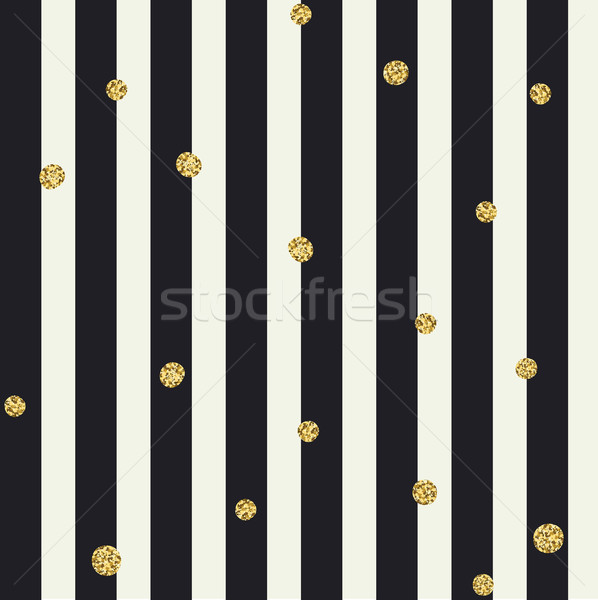 Chevron seamless pattern. Black bold lines and golden dots Stock photo © pashabo