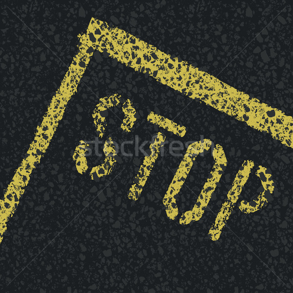 Stop sign on road. Vector Stock photo © pashabo