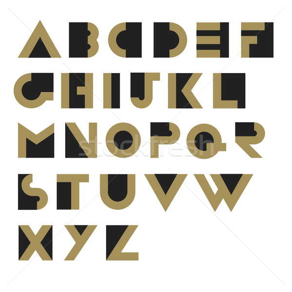Geometryczny retro alfabet art deco stylu typu Zdjęcia stock © pashabo