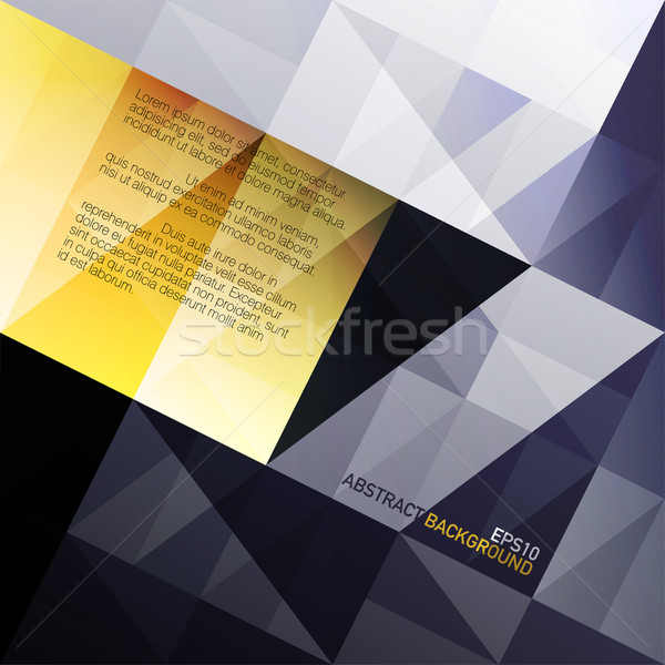 Stock photo: Abstract triangles background. Blue and yellow gamut. Vector, EP