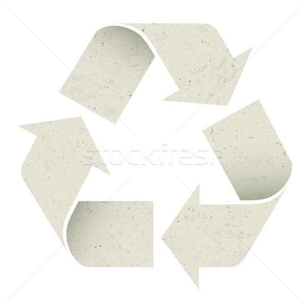 Foto stock: Símbolo · reciclar · textura · do · papel · vetor · eps10 · isolado