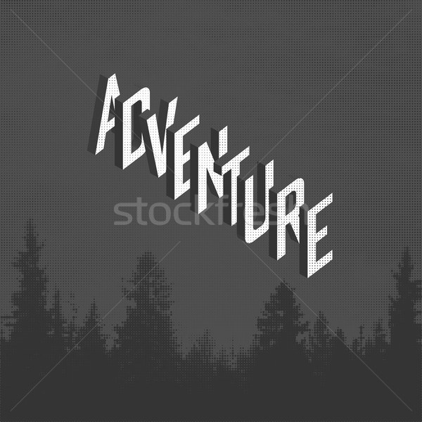 Hipster motivational quote 'Adventure'. Card design template. Ha Stock photo © pashabo