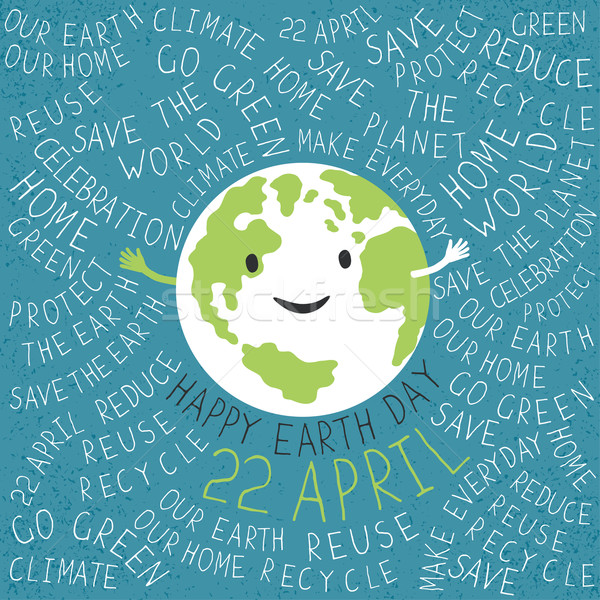 Happy Earth Illustration. Earth smile. 'Happy Earth Day. 22 Apri Stock photo © pashabo