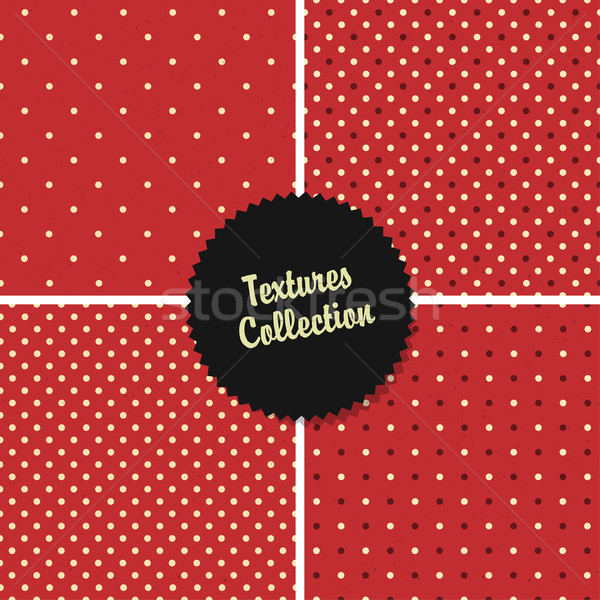 Classical Red Textured Polka Dot Seamless Different Patterns Col Stock photo © pashabo