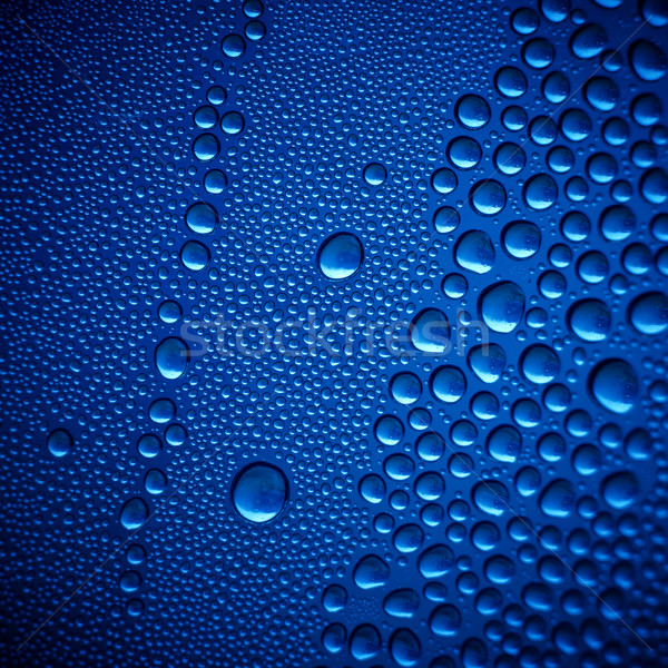 Blauw waterdruppels achtergrond bubbels Stockfoto © pashabo