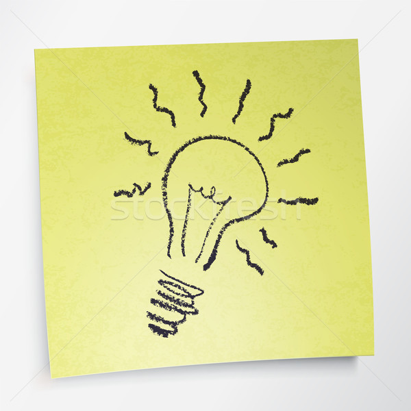 Idea symbol on sticky yellow paper. Vector illustration Stock photo © pashabo