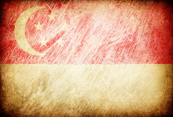 Stockfoto: Grunge · vlag · achtergronden · Singapore · textuur · digitale