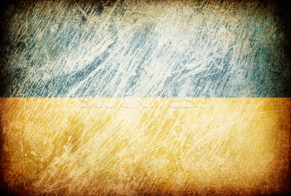 Grunge rubbed flag series of backgrounds. Ukraine. Stock photo © pashabo