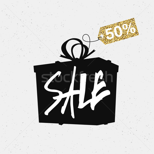 Sales Advertising Poster. With Golden Label. Easy editing. Stock photo © pashabo