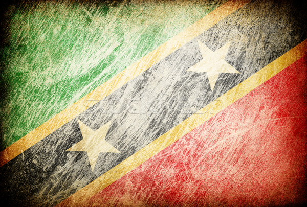 Grunge rubbed flag series of backgrounds. Saint Kitts and Nevis. Stock photo © pashabo