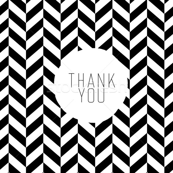 Thank you message on black and white chevron pattern. Stock photo © pashabo