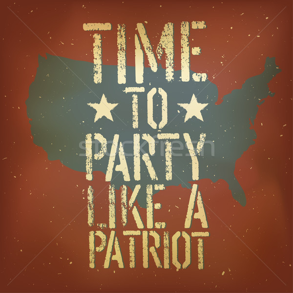 Amerykański patriotyczny plakat wektora eps10 tekstury Zdjęcia stock © pashabo