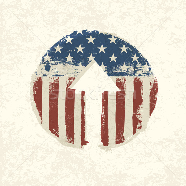 Grunge american flag themed up arrow symbol. Vector, EPS10 Stock photo © pashabo
