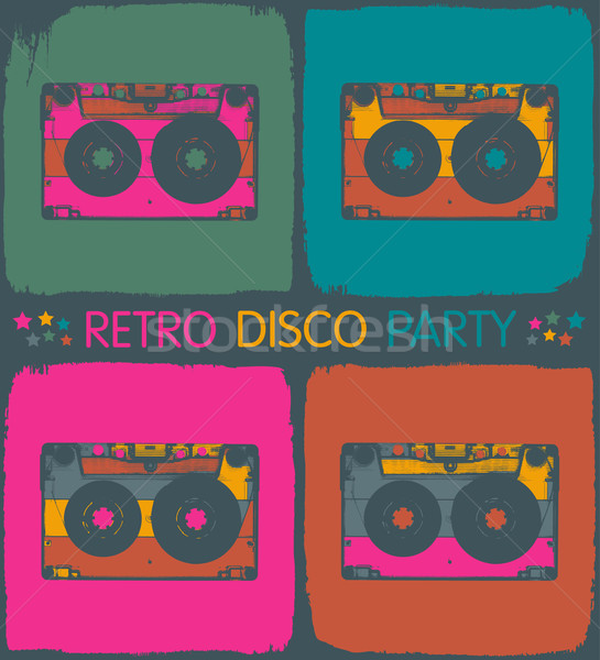 Retro disco stijl vector eps8 Stockfoto © pashabo