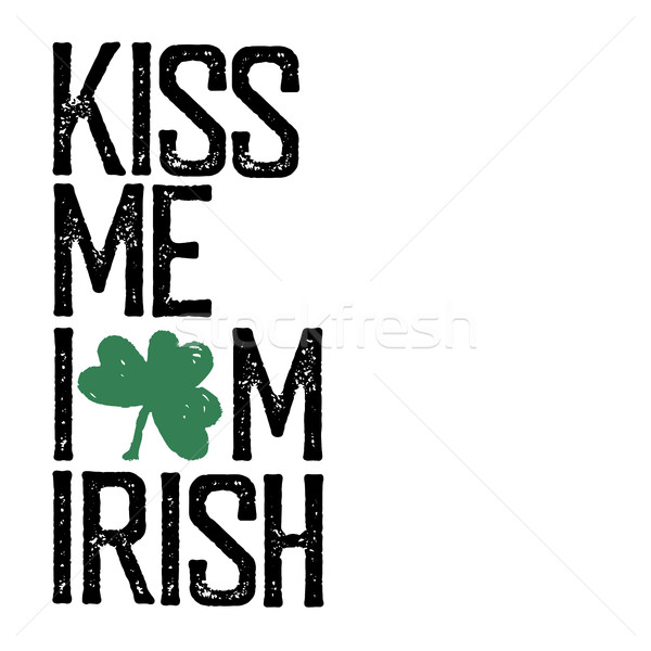 Kiss me bin irish tshirt Design Stock foto © pashabo
