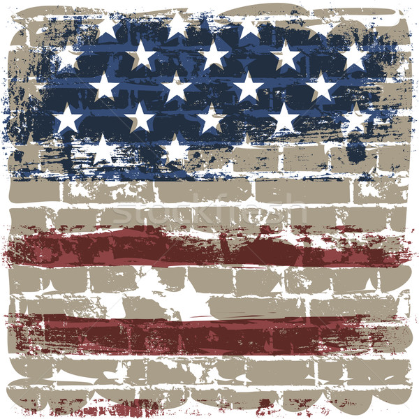 The American flag against a brick wall. Stock photo © pashabo