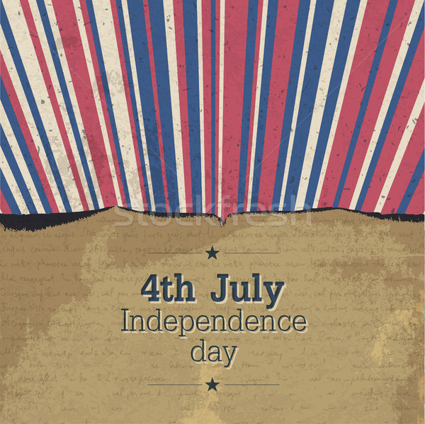 Retro 4th july poster with rays. Vector, EPS10 Stock photo © pashabo