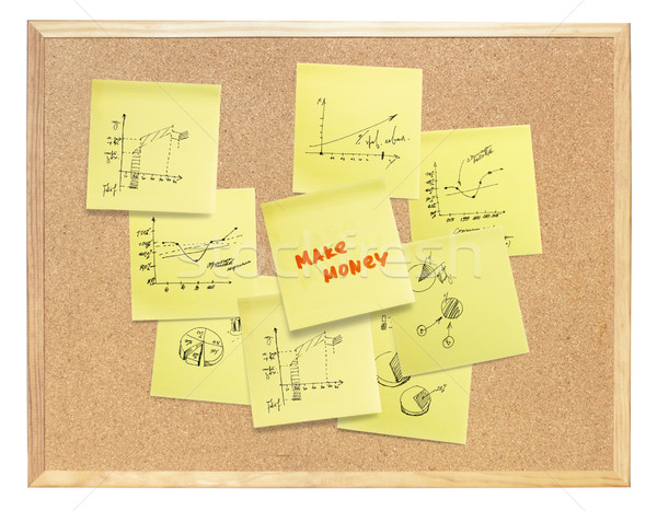 Popular 'Make Money Online' slogan, composed on cork board. Isol Stock photo © pashabo