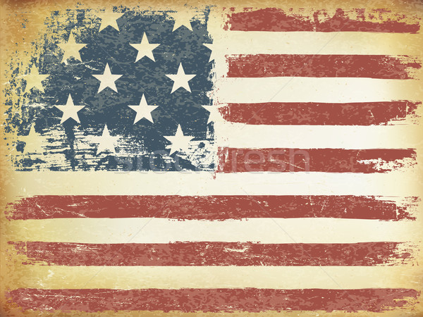 American Themed Flag Background. Grunge Aged Vector Template. Ho Stock photo © pashabo