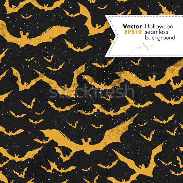 Seamless Halloween vector pattern with bats. Grunge layers can b Stock photo © pashabo