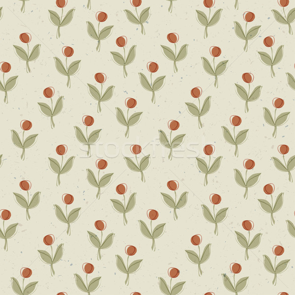 Plant with red berry. Seamless pattern, vector, EPS10 Stock photo © pashabo