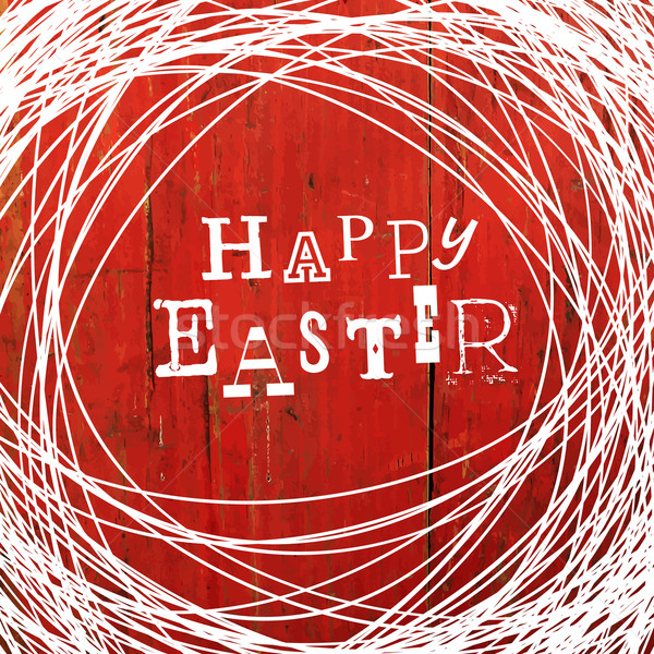 Happy Easter Greeting with Wooden Background Stock photo © pashabo
