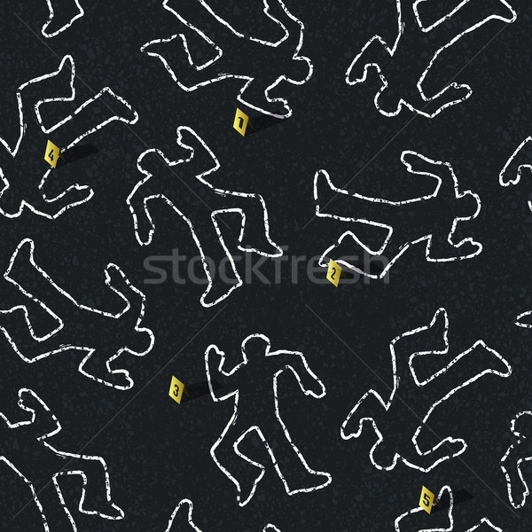 Crime scene seamless pattern with locations of evidence. Vector  Stock photo © pashabo