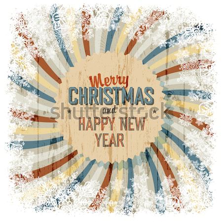 Merry Christmas retro card. Vector, EPS10 Stock photo © pashabo