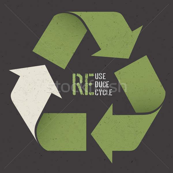 Reuse conceptual symbol and 'Reuse, Reduce, Recycle' text on Dar Stock photo © pashabo