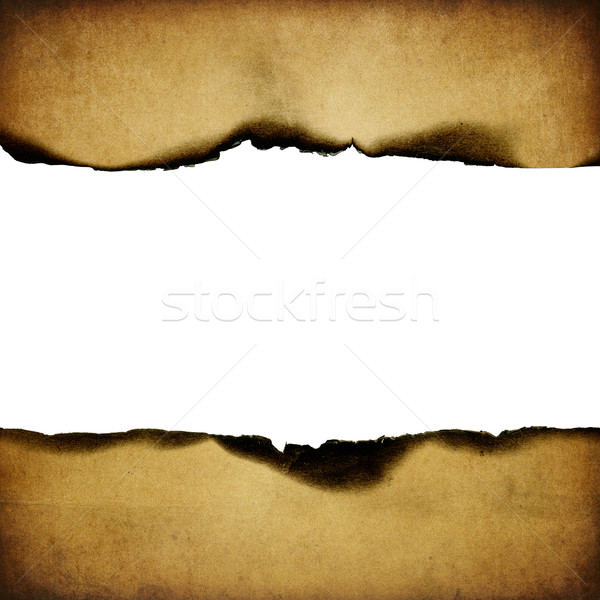 Vintage burned paper background, centerline isolated (space for  Stock photo © pashabo