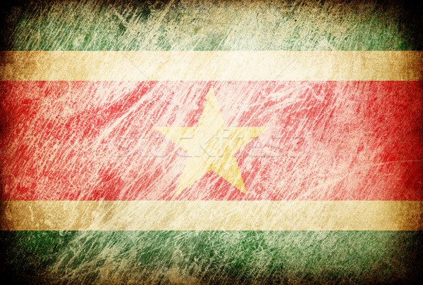 Grunge rubbed flag series of backgrounds. Suriname. Stock photo © pashabo