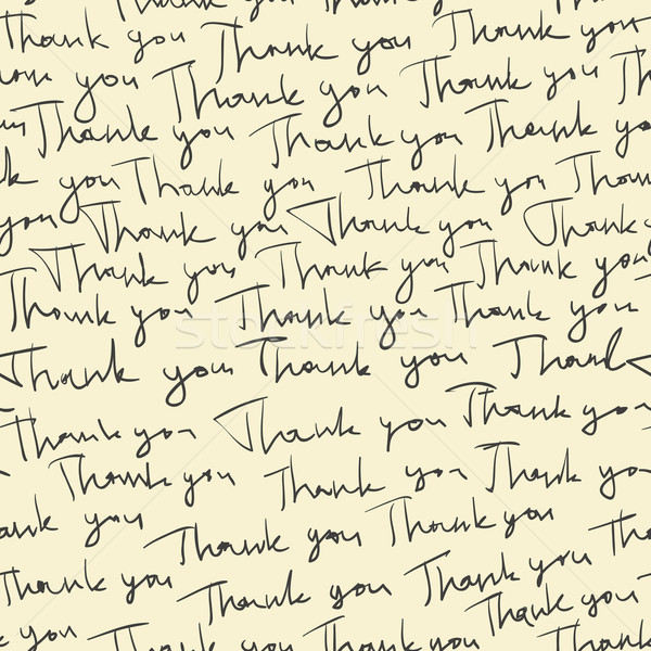 Hand-drawn 'Thank you' seamless pattern. Vector Stock photo © pashabo