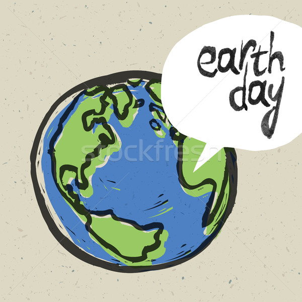 Earth day poster. On recycled paper texture Stock photo © pashabo