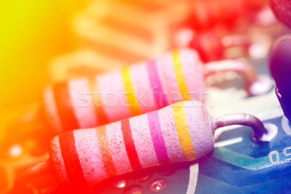 Colored electronic components, shallow depth of field Stock photo © pashabo