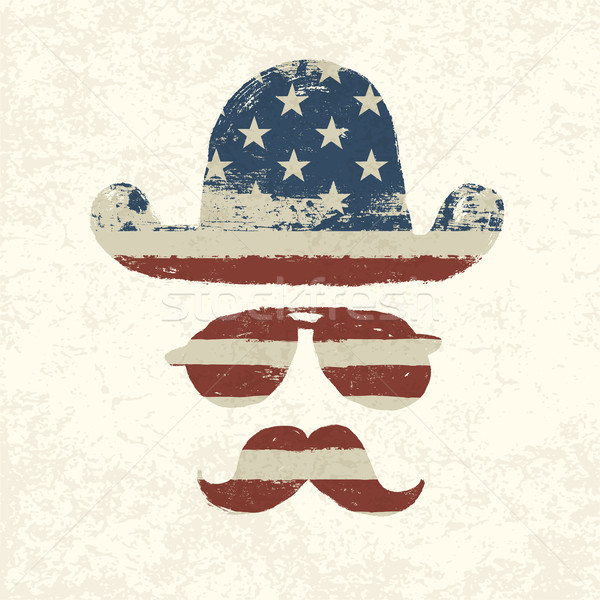 Grunge american flag themed retro fun elements. Vector, EPS10 Stock photo © pashabo