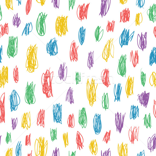 Childish doodles colorful seamless pattern. Vector Stock photo © pashabo