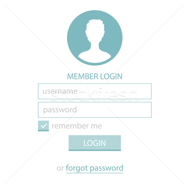 Member Login Template. Simple and Flat. Stock photo © pashabo