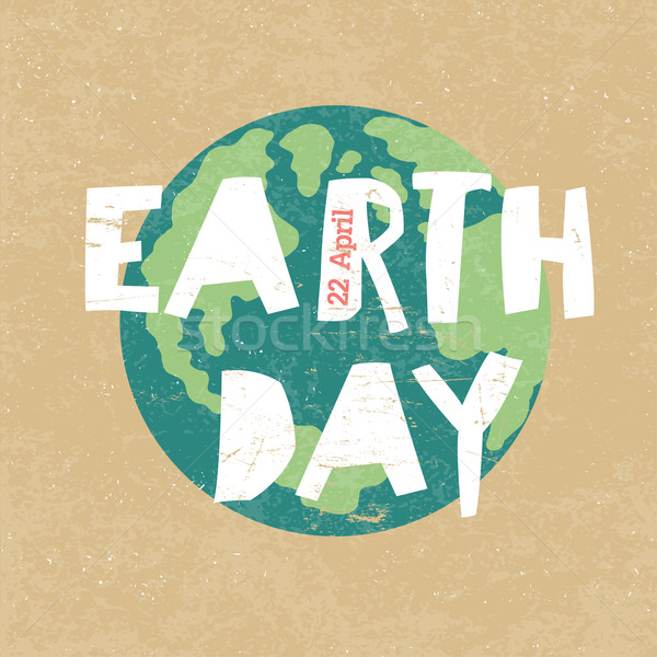 Earth Day Illustration. Earth day, 22 April. Paper cut letters Stock photo © pashabo