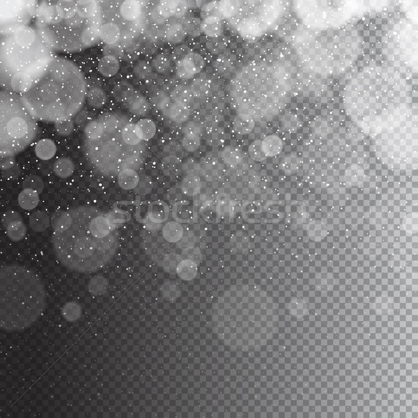 Alegre natal abstrato luzes queda de neve isolado Foto stock © pashabo