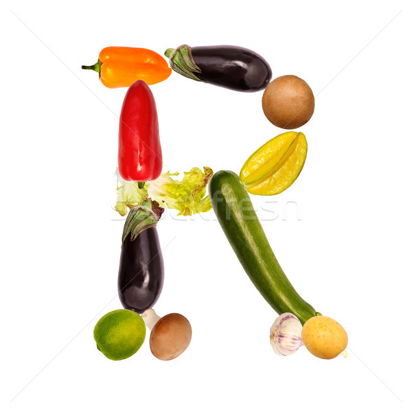 The letter r in various fruits and vegetables Stock photo © Pasiphae
