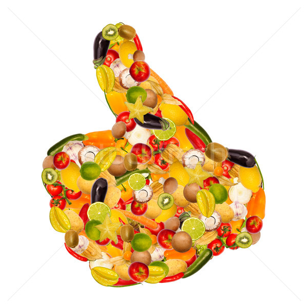 Thumbs up of fruits and vegetables Stock photo © Pasiphae