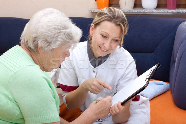 female doctor makes an checkup Stock photo © Pasiphae