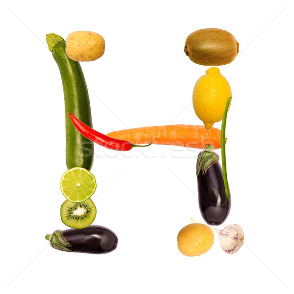 The letter h in various fruits and vegetables Stock photo © Pasiphae