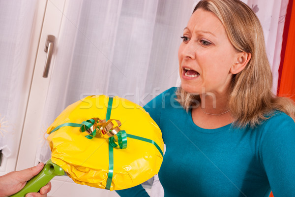 young woman gets an loveless gift Stock photo © Pasiphae