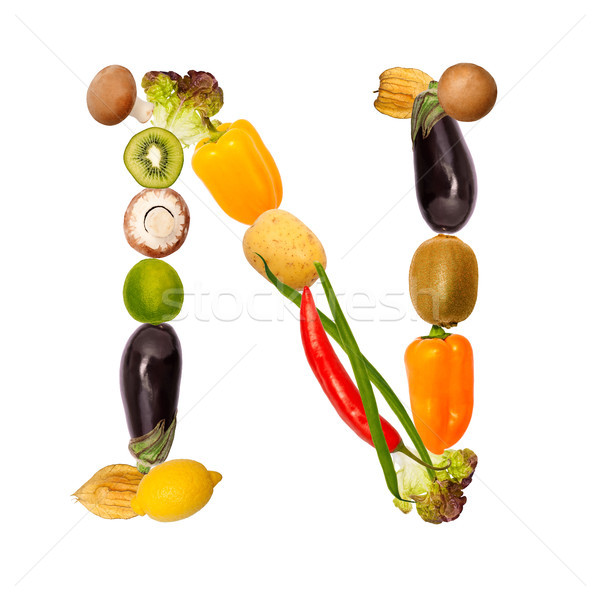 The letter n in various fruits and vegetables Stock photo © Pasiphae