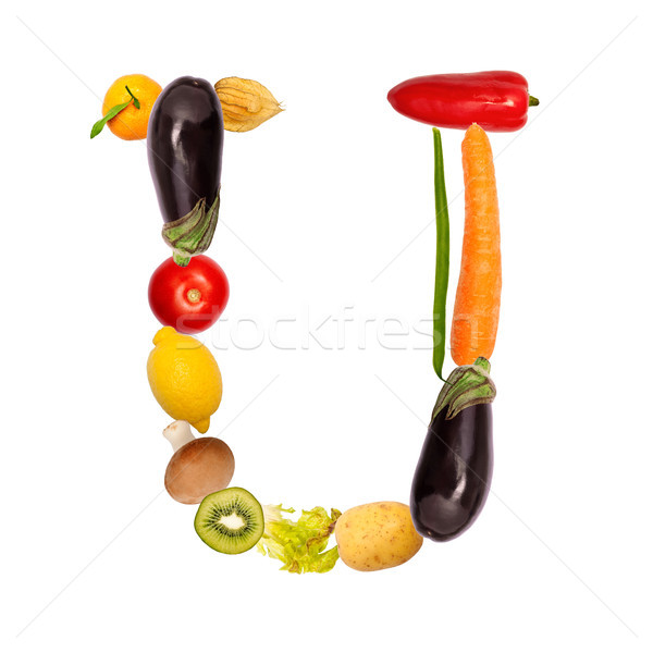 The letter u in various fruits and vegetables Stock photo © Pasiphae