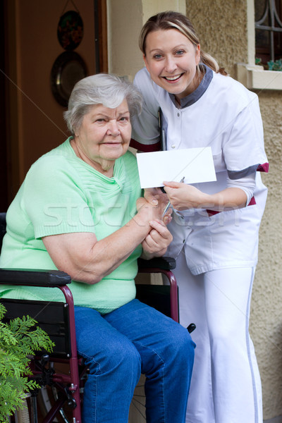 female Nurse and patient in a wheelchair Stock photo © Pasiphae