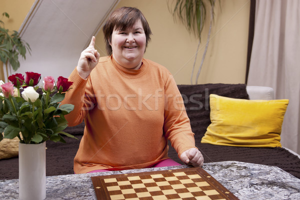 Mentally disabled woman has an idea Stock photo © Pasiphae