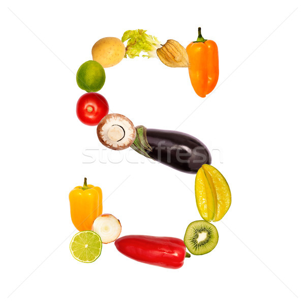 The letter s in various fruits and vegetables Stock photo © Pasiphae